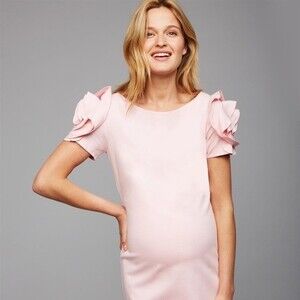 Pietro Brunelli Capri Pink Designer Maternity Dress  - Size L